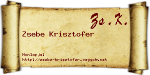 Zsebe Krisztofer névjegykártya